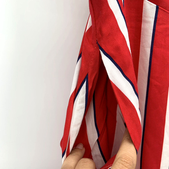 Modcloth Collectif‎ Ornella A-Line Skirt Size 10 Yacht Stripe Red Twee Retro NWT - Picture 5 of 12